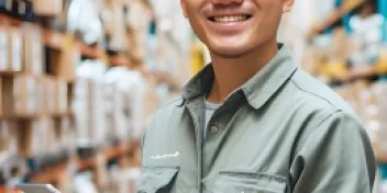 倉儲供應鏈人員清點情境照